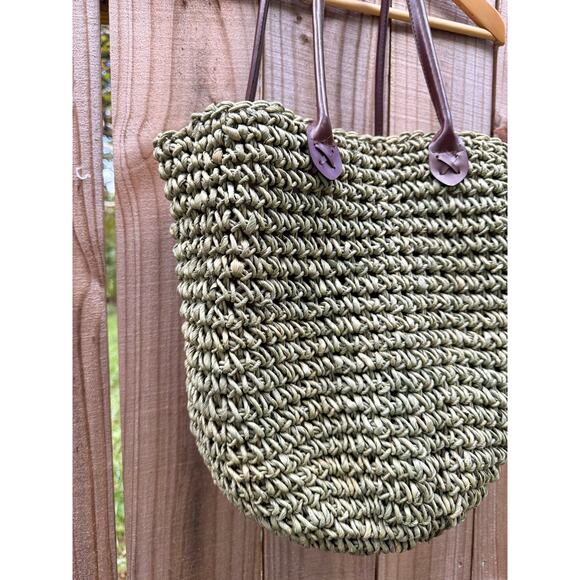 Olive Woven Tote Bag - Picture 4 of 6